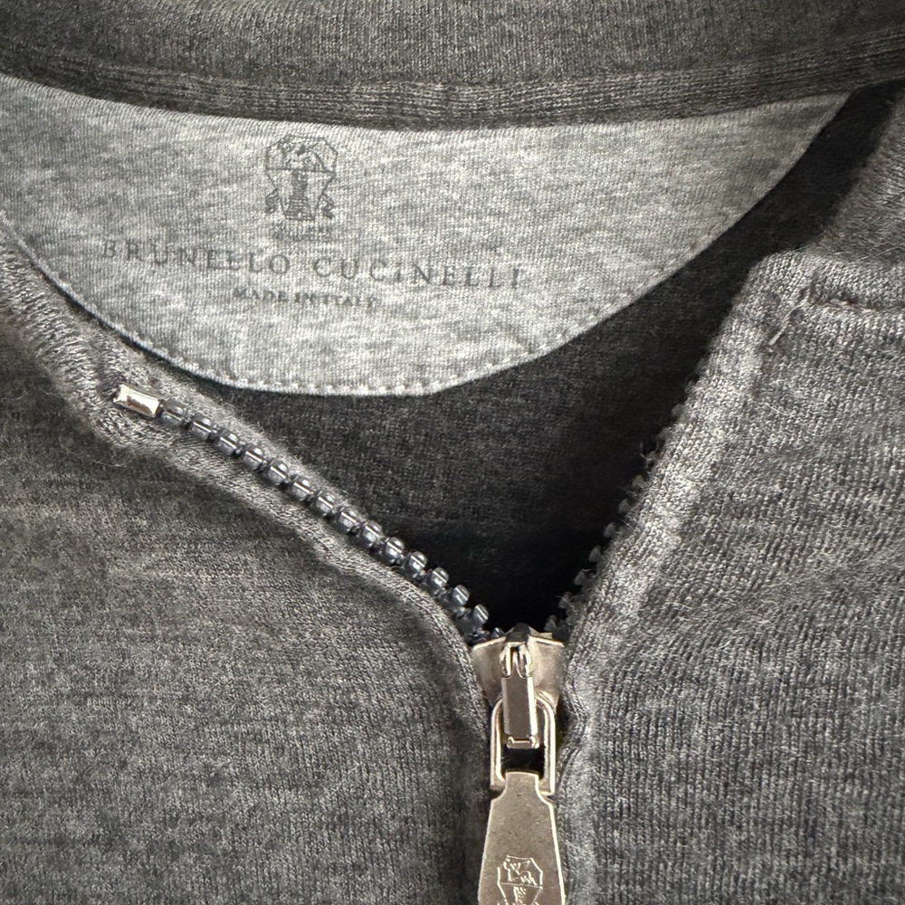 Brunello Cucinelli Men's Cashmere Blend Zip-Up Jacket, Size M-L - Picture 2 of 6